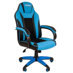 Кресло для приемных и переговорных BRABIX "Tanto GM-171", TW/экокожа, черное/голубое, 532575, 7083503 в Артеме