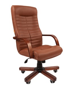 Офисное кресло CHAIRMAN 480 WD, экокожа, цвет коричневый в Артеме