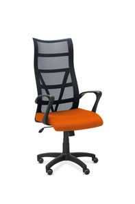 Кресло для персонала Топ, сетка/ткань TW / черная/ оранжевая во Владивостоке
