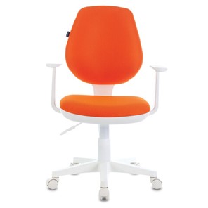 Кресло офисное Brabix Fancy MG-201W (с подлокотниками, пластик белый, оранжевое) 532410 в Артеме