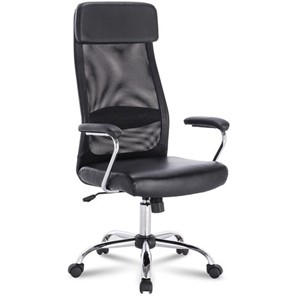 Офисное кресло Brabix Flight EX-540 (хром, экокожа, сетка, черное) 531850 в Артеме