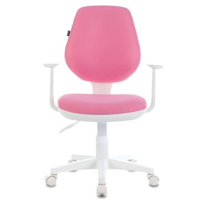 Компьютерное кресло Brabix Fancy MG-201W (с подлокотниками, пластик белый, розовое) в Артеме