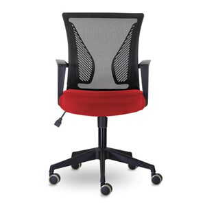 Кресло компьютерное Brabix Wings MG-309 (пластик черный, сетка, черное/красное) 532014 в Артеме