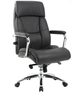 Офисное кресло Brabix из натуральной кожи BRABIX PREMIUM "Phaeton EX-502", хром, черное, 530882 во Владивостоке