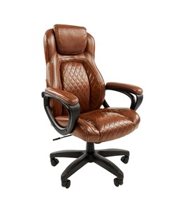 Кресло офисное CHAIRMAN 432, экокожа, цвет коричневый в Артеме
