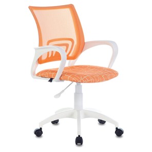 Кресло офисное Brabix Fly MG-396W (с подлокотниками, пластик белый, сетка, оранжевое с рисунком "Giraffe") 532402 в Артеме