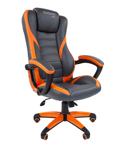 Компьютерное кресло CHAIRMAN GAME 22 эко кожа, серый/оранжевый в Артеме