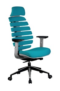 Офисное кресло Riva Chair SHARK (Лазурный/серый) в Артеме