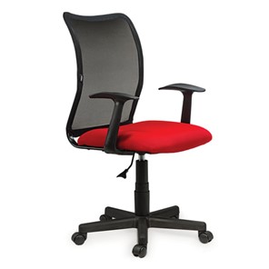 Кресло офисное Brabix Spring MG-307 (с подлокотниками, комбинированное красное/черное TW) в Артеме