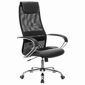 Кресло офисное Brabix Premium Stalker EX-608 CH (хром, ткань-сетка/кожзам, черное) 532091 в Артеме
