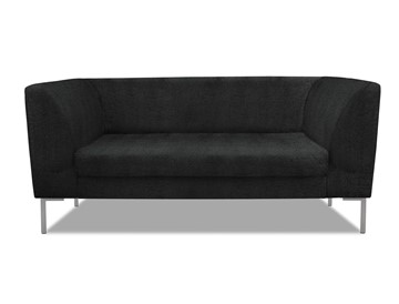 Мягкий офисный диван Сиеста 2-местный, ткань Сахара / черная С49 в Артеме