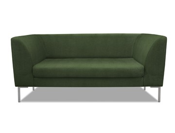 Мягкий офисный диван Сиеста 2-местный, ткань Сахара / зеленая С39 в Артеме