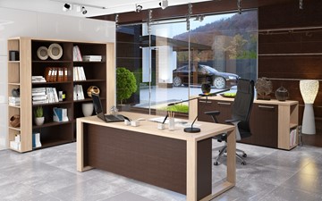 Кабинет руководителя ALTO с высоким шкафом для одежды, низким для документов и журнальным столиком во Владивостоке - предосмотр 3