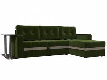 Угловой диван для гостиной Атланта М, Зеленый (микровельвет) во Владивостоке