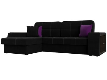 Угловой диван Брюссель, Черный/фиолетовый (вельвет) в Артеме