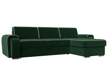 Угловой раскладной диван Лига-025, Зеленый\Бежевый (Велюр) в Артеме