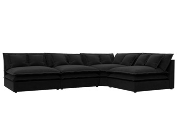 Угловой диван Лига-040, Черный (микровельвет) в Находке