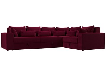 Угловой диван Майами long, Бордовый (микровельвет) в Артеме