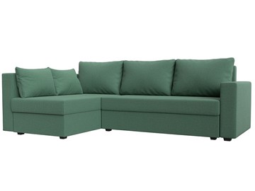 Угловой раскладной диван Мансберг, Амур зеленый (Рогожка) в Находке