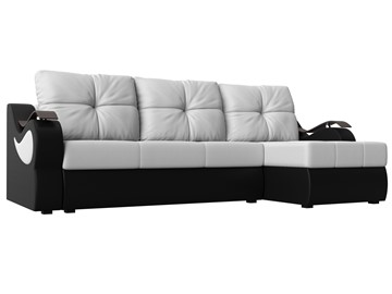 Угловой диван Меркурий, Белый/черный (экокожа) в Артеме