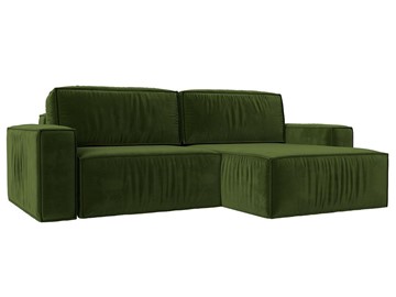 Угловой раскладной диван Прага Классик, Зеленый (микровельвет) в Находке