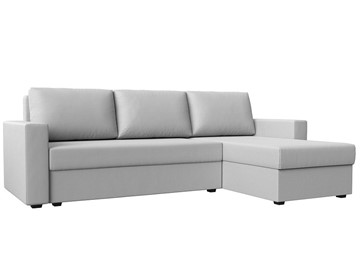 Угловой диван с оттоманкой Траумберг Лайт, Белый (Экокожа) в Артеме