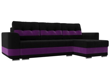 Угловой диван Честер, Черный/фиолетовый (вельвет) во Владивостоке