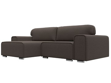 Угловой диван с оттоманкой Лига-029, Амур коричневый (Рогожка) во Владивостоке