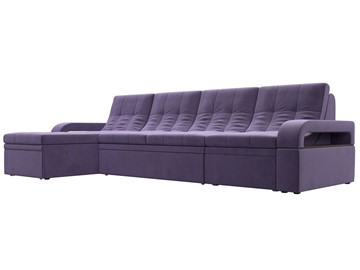Угловой раскладной диван Лига-035 Лонг, Фиолетовый (Велюр) во Владивостоке