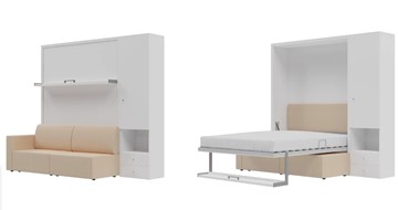 Шкаф-кровать трансформер Кровать-трансформер Smart (КД 1400+ШП), шкаф правый, левый подлокотник во Владивостоке