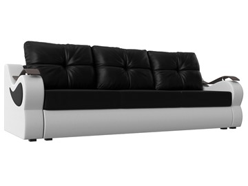 Прямой диван Меркурий еврокнижка, Черный/белый (экокожа) в Артеме