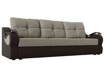 Прямой диван Меркурий еврокнижка, Корфу 02 (рогожка)/коричневый (экокожа) во Владивостоке