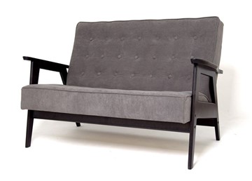 Прямой диван Ретро, двухместный (Темный тон / RS 15 - темно-серый) в Находке
