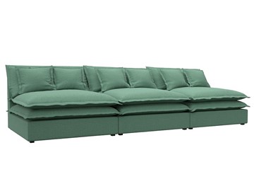 Прямой диван Лига-040 Лонг, Амур зеленый (Рогожка) в Артеме