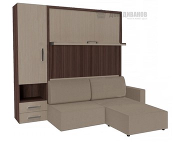 Подъемная кровать Кровать-трансформер Smart (ШЛ+КД 1400+Пуф), шкаф левый, правый подлокотник в Уссурийске