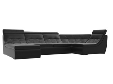 Модульный П-образный диван Холидей люкс, Черный (экокожа) в Артеме