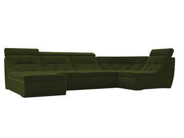Модульный П-образный диван Холидей люкс, Зеленый (микровельвет) в Артеме