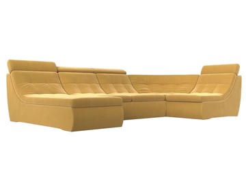 Модульный раскладной диван Холидей люкс, Желтый (микровельвет) в Артеме