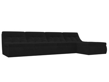 Большой модульный диван Холидей, Черный (велюр) в Артеме
