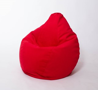 Кресло-мешок Груша большое, велюр однотон, красное в Артеме