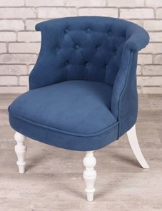 Кресло Элевуд Бархат (синий/белый) в Артеме