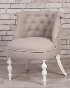 Кресло Элевуд Бархат (светло-серый/белый) в Артеме