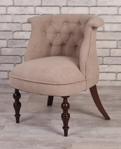 Кресло Элевуд Бархат (темно-бежевый/темно-коричневый) в Артеме
