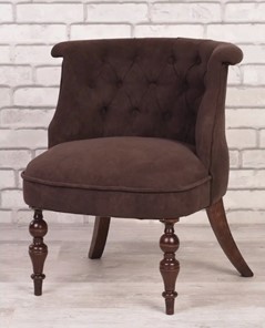 Кресло Элевуд Бархат (темно-коричневый/темно-коричневый) в Артеме