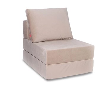 Бескаркасное кресло-кровать КлассМебель Окта, велюр бежевый во Владивостоке