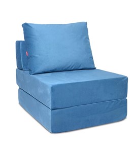 Бескаркасное кресло КлассМебель Окта, велюр синий во Владивостоке