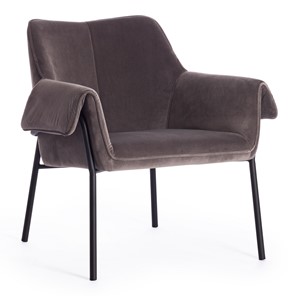 Кресло BESS (mod. 0179471) металл/вельвет, 70х71х75 см, серо-коричневый S108 (84 Brown)/черный в Артеме