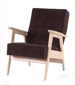 Кресло Ретро (беленый дуб / RS 32 - коричневый) в Артеме
