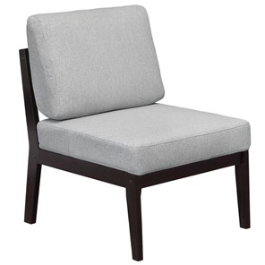Кресло Массив мягкое, ткань серый, каркас венге в Артеме