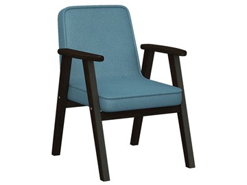 Кресло Ретро ткань голубой, каркас венге в Артеме